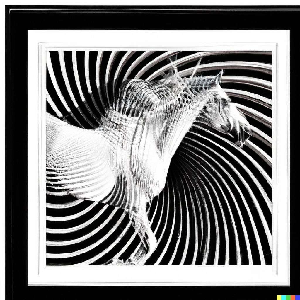a horse, digital art, op art